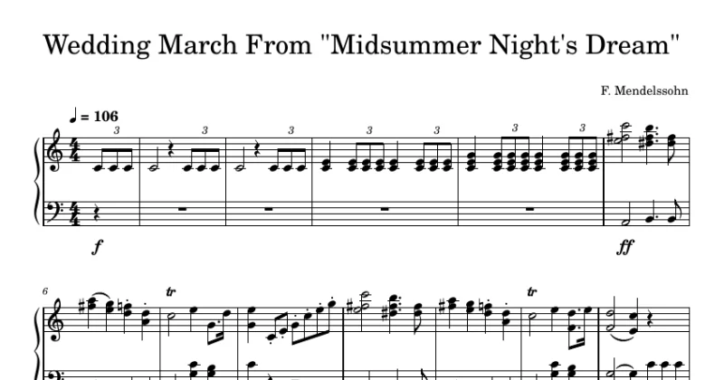 Wedding March (Midsummer Night's Dream) - Mendelssohn