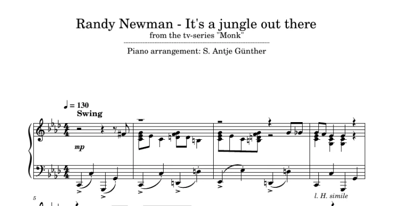 It's a jungle out there (Monk) - Randy Newman