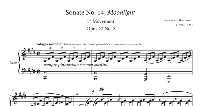 Sonate No. 14, “Moonlight” 1st Movement - Beethoven