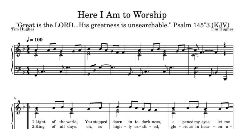 Here I Am to Worship - Tim Hughes