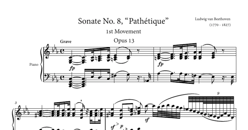 Sonate No. 8,“Pathétique” 1st Movement - Beethoven