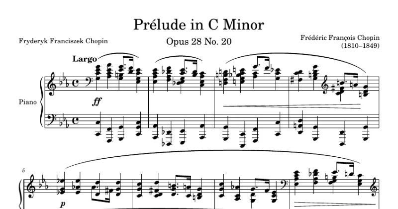 Prélude Opus 28 No. 20 in C Minor – Chopin