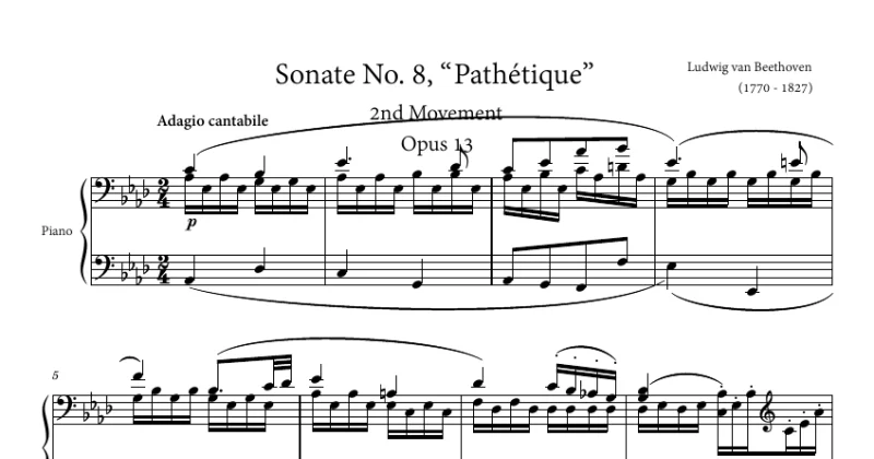 Sonate No. 8, “Pathétique” 2nd Movement - Beethoven