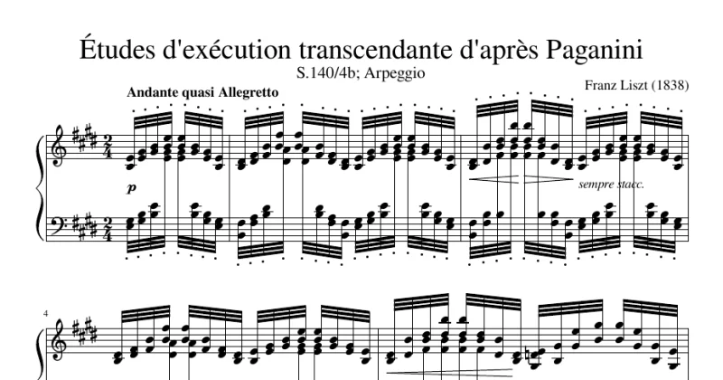 Liszt - Études d'exécution transcendante d'après Paganini, S140 4b "Arpeggio"