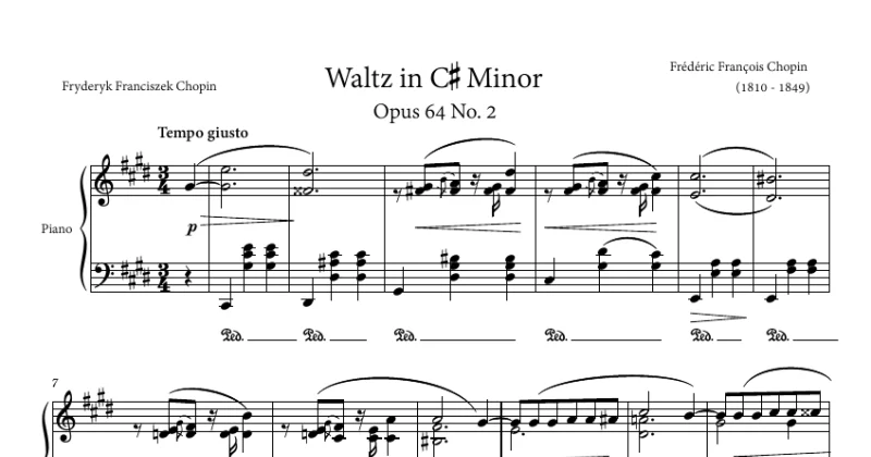 Chopin - Waltz Opus 64, No. 2 in C♯ Minor