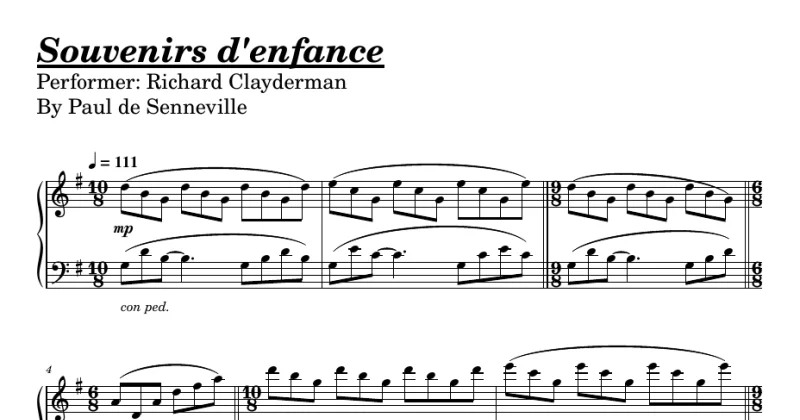 Souvenir d'enfance - Richard Clayderman