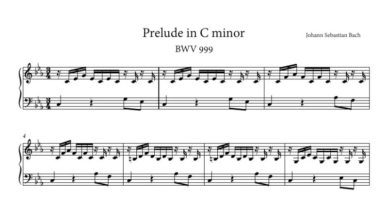 Prelude in C minor - BWV 999