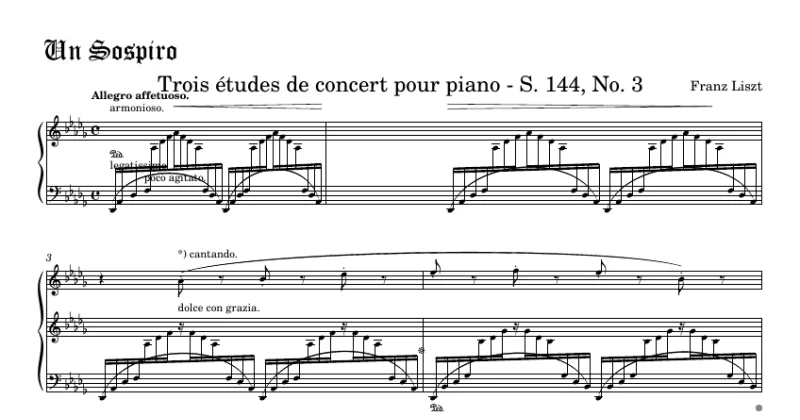 Liszt - Trois Etudes de Concert No. 3 (Un Sospiro)