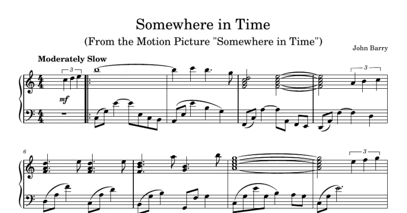 Somewhere In Time - John Barry