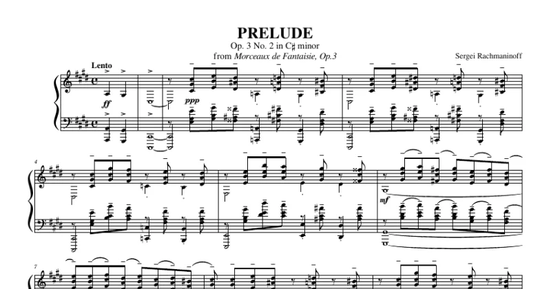Morceaux de fantaisie, Op.3 (Prelude Op.3 No.2 in C# minor) - Sergei Rachmaninoff