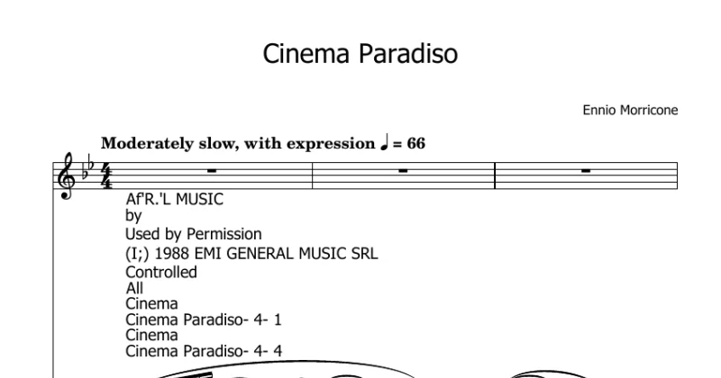 Love Theme (Cinema Paradiso) - Ennio Morricone