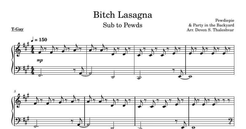 Pewdiepie - Bitch Lasagna