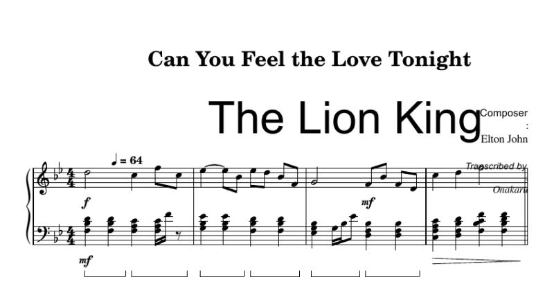 Can You Feel the Love Tonight (The Lion King)