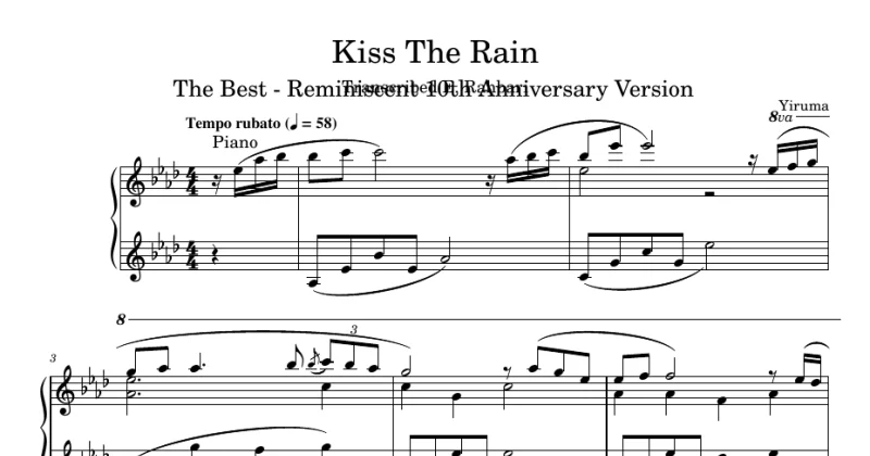 Yiruma - Kiss the Rain - 10th Anniversary Version