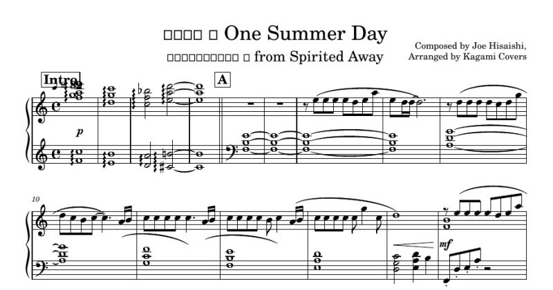 One Summer's Day - Spirited Away - Joe Hisaishi