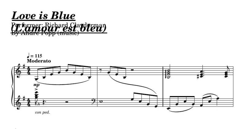 Love is Blue (L'amour est bleu) - Richard Clayderman