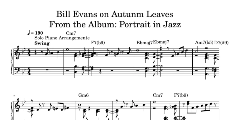 Bill Evans on Autunm Leaves From the Album: Portrait in Jazz