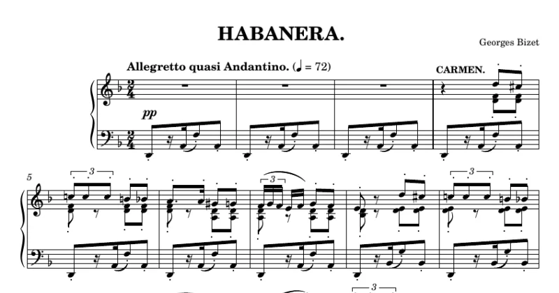 Habanera - Piano Solo - Georges Bizet