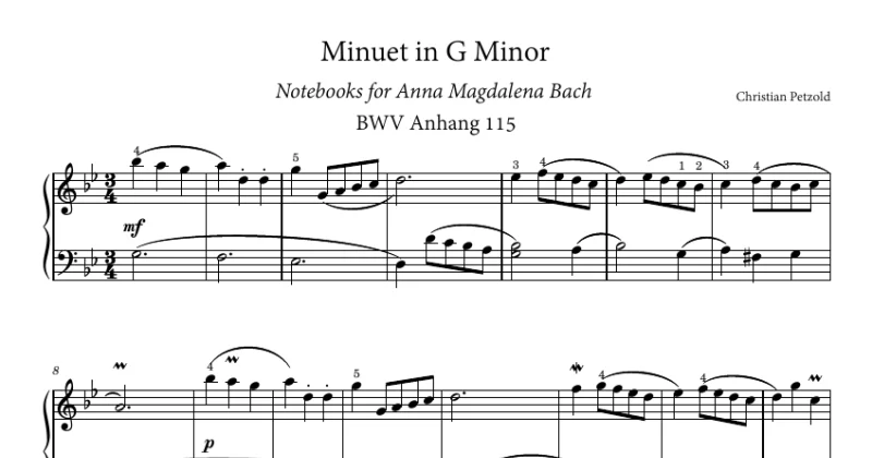 Bach: Minuet in G Minor (BWV Anh. 115)