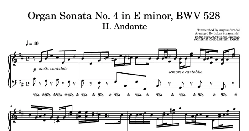 Organ Sonata No. 4 - BWV 528: 2. Andante - Bach