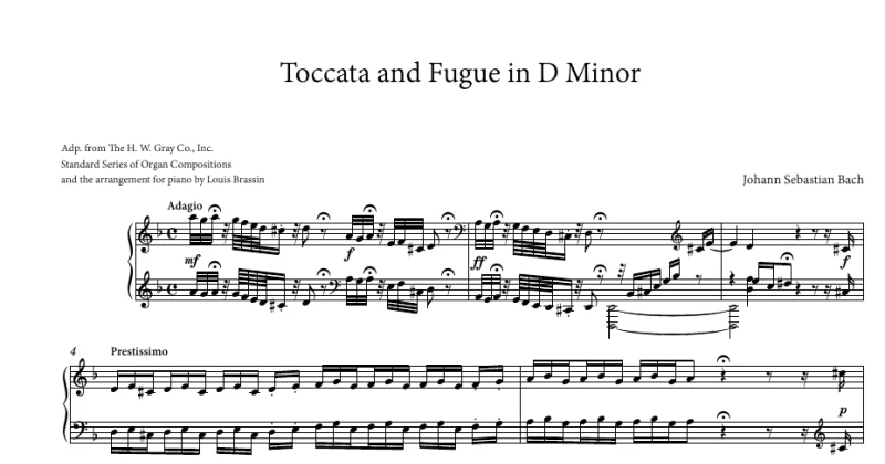 Toccata and Fugue in D Minor - Bach