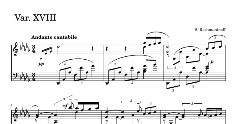 Rachmaninoff - Rhapsody on a theme of Paganini, Variation 18