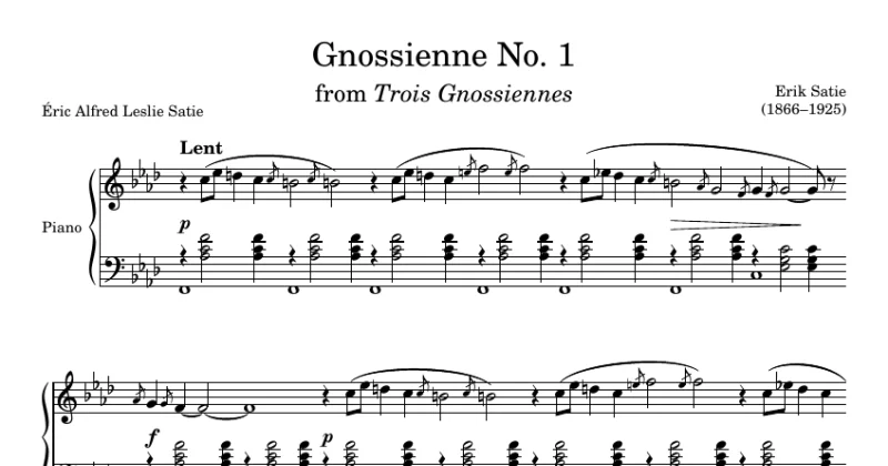 Gnossienne No. 1 - Erik Satie