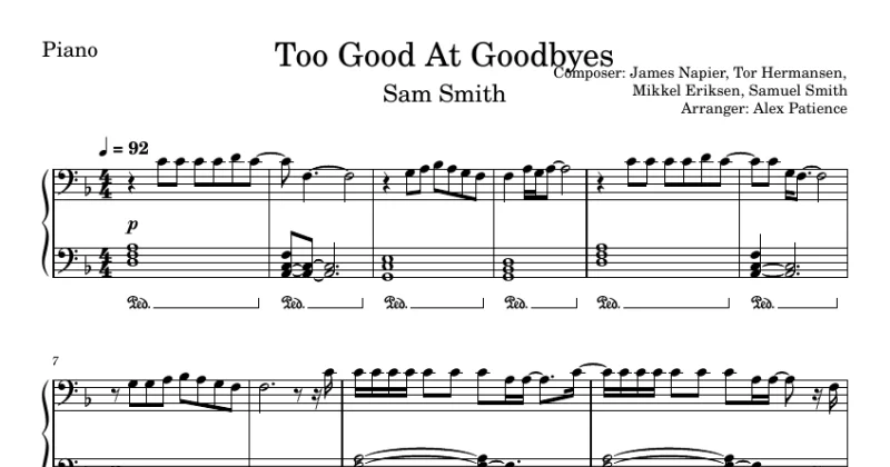 Too Good at Goodbyes - Sam Smith