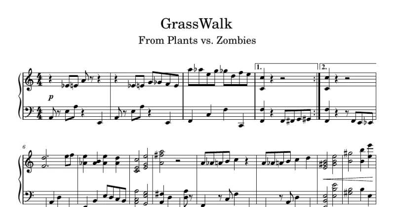 Plants vs Zombies - Grasswalk