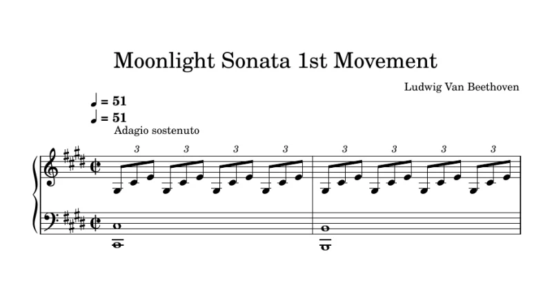 Beethoven - Opus 27 No 2 Moonlight Sonata 1st movement