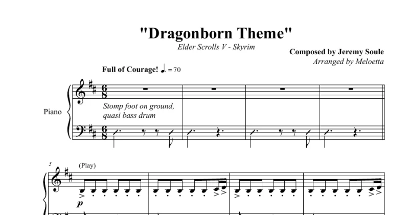 Elder Scrolls V - Skyrim - Dragonborn Theme
