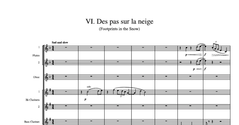 Preludes, Book I, VI. Des pas sur la neige (Footprints in the Snow)