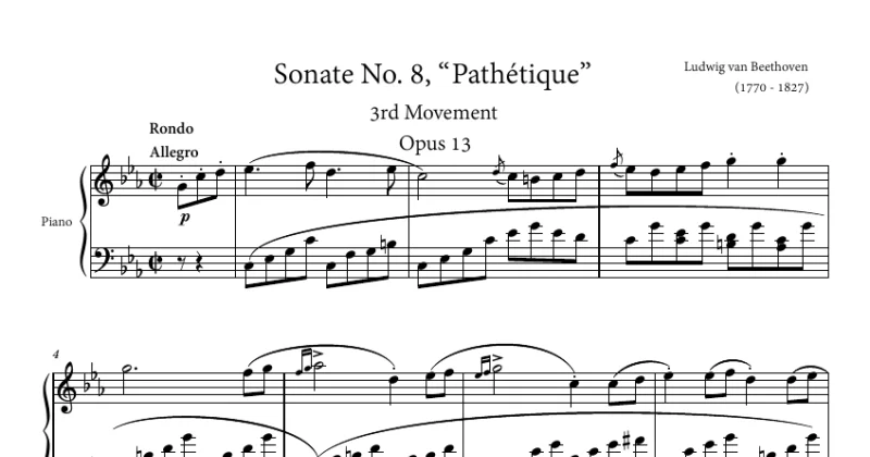 Sonate No. 8, “Pathétique” 3rd Movement