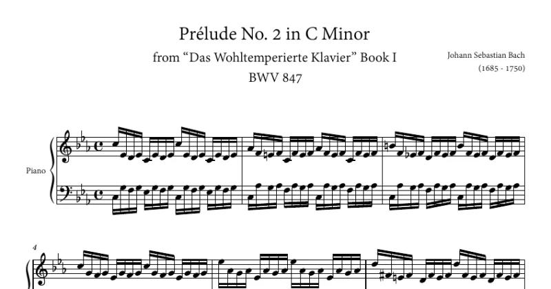 Prélude No. 2 BWV 847 in C Minor