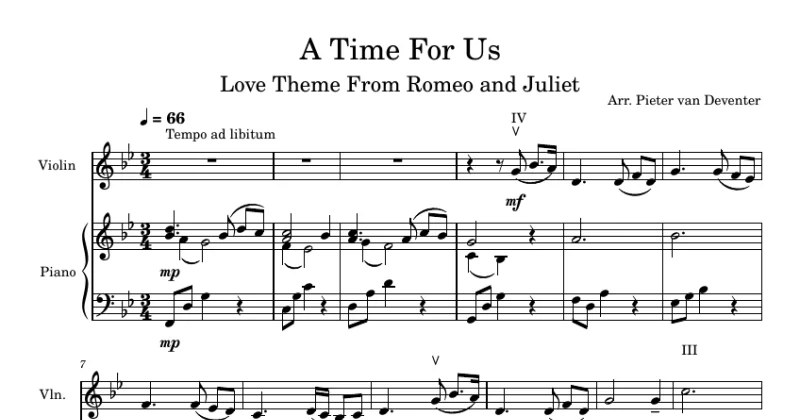A Time For Us (Love Theme) - Romeo and Juliet