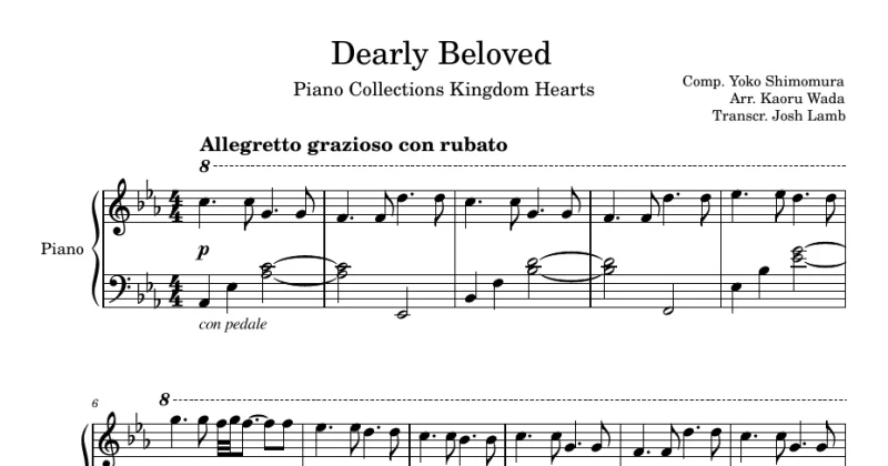 Dearly Beloved - Piano Collections Kingdom Hearts