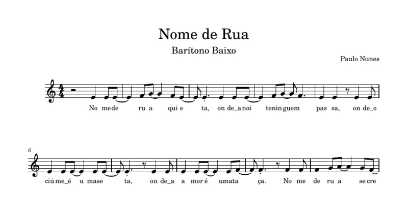 Nome de Rua - Lower Baritone