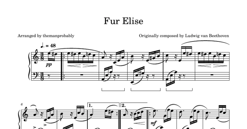 Fur Elise – Ludwig van Beethoven
