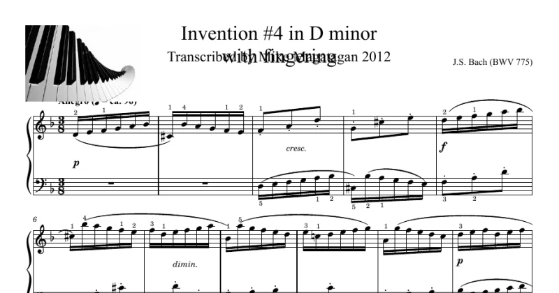 Invention 4  BWV 775 - Bach