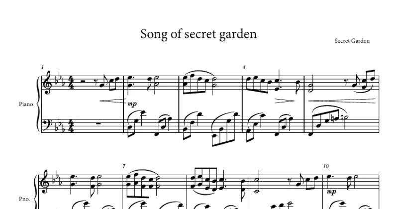 Song From A Secret Garden - Secret Garden