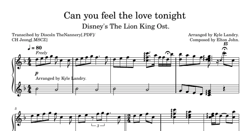 Can You Feel The Love Tonight (Lion King) - Elton John
