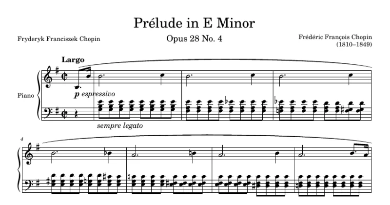 Chopin - Prélude Opus 28 No. 4 in E Minor