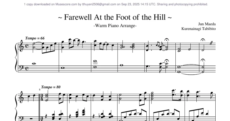 Nagisa warm piano arrange
