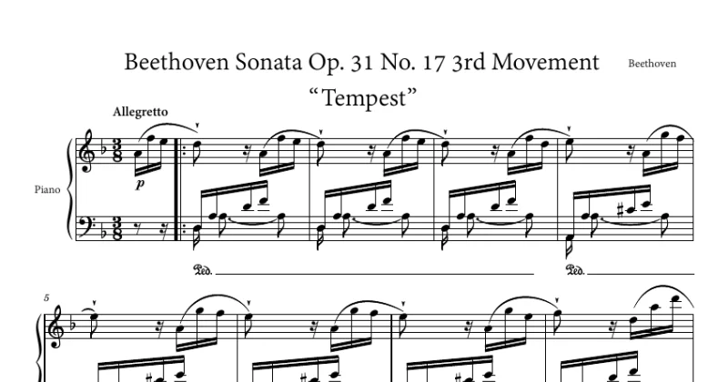 Sonata Op. 31 No. 17 3rd Movement “Tempest” - Beethoven