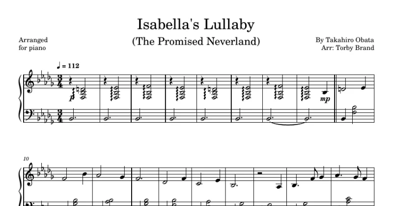 Isabella's Lullaby - The Promised Neverland - Takihiro Obata