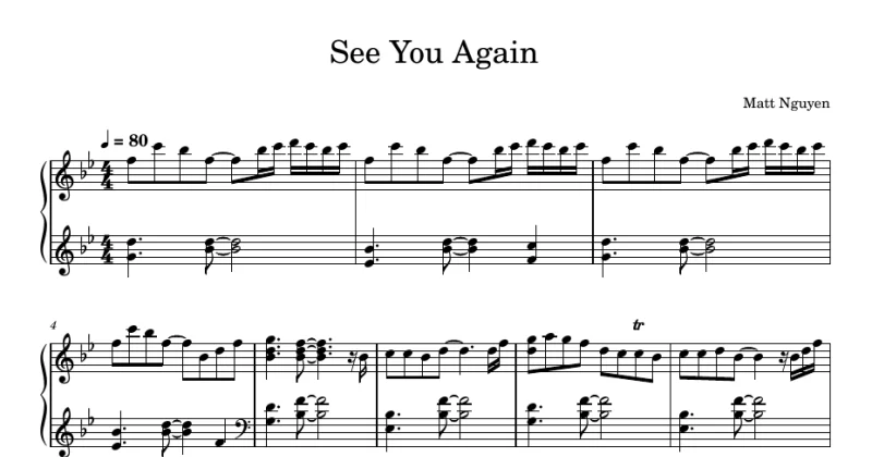 Piano See You Again Wiz Khalifa