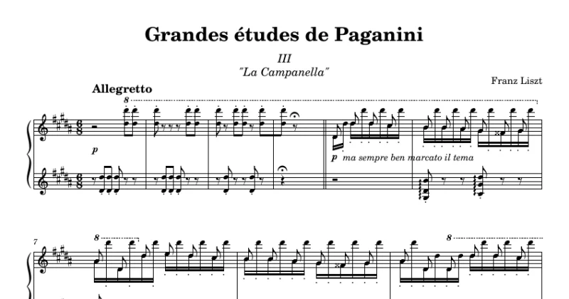 Liszt - La Campanella - Grandes Etudes de Paganini No. 3