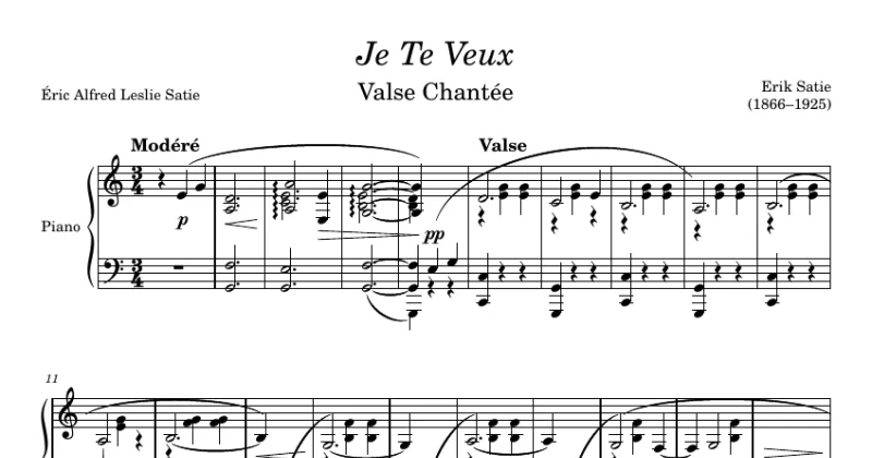 Je Te Veux - Satie