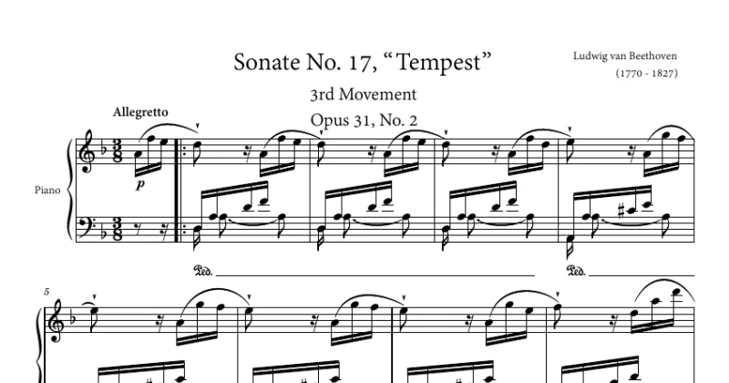 Sonate No. 17, “Tempest” 3rd Movement