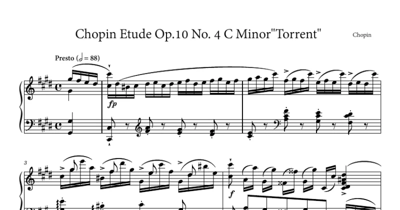Chopin Etude Op. 10 No. 4 C Minor"Torrent"